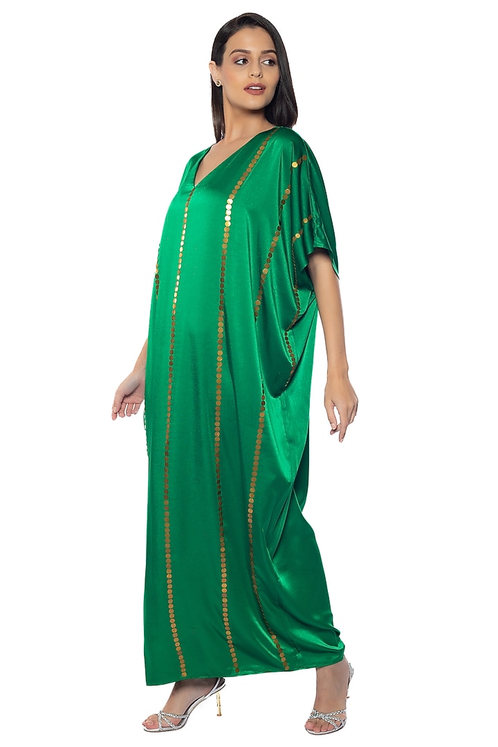 Everglades Satin Embellished Kaftan by Sonal Singh at Pernia's Pop Up Shop