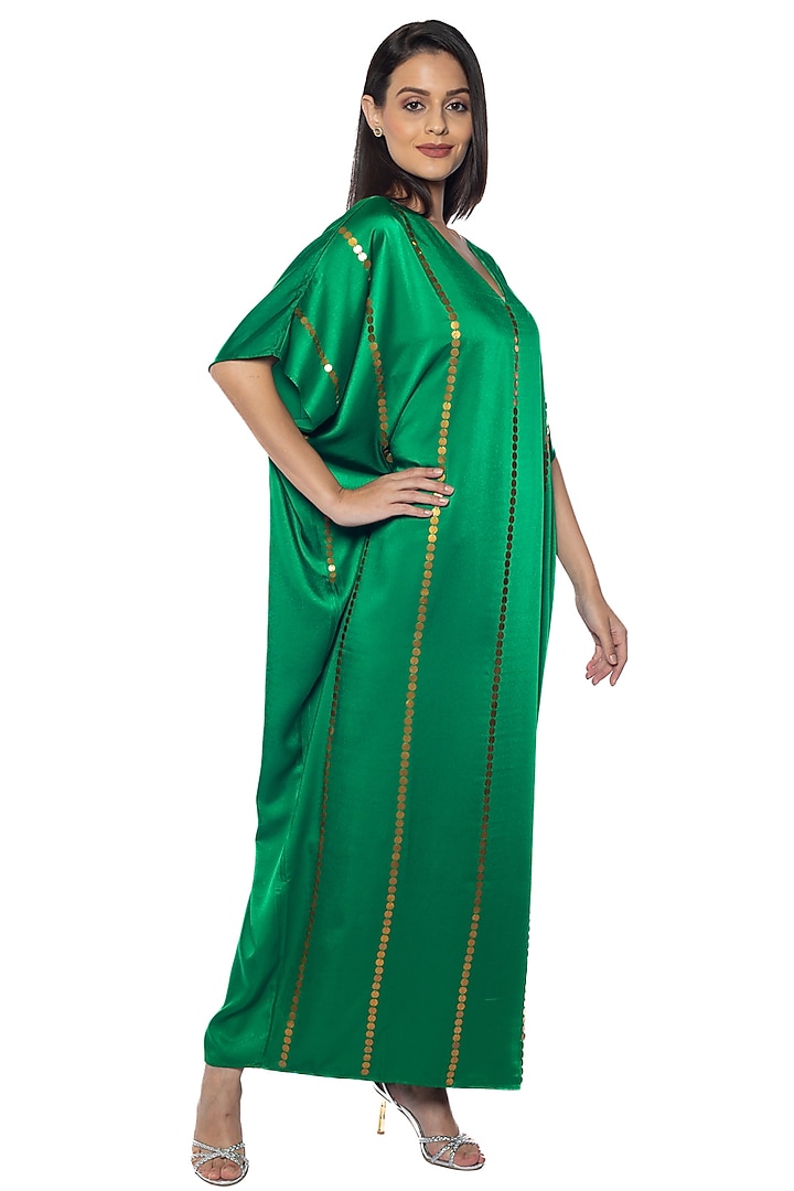 Everglades Satin Embellished Kaftan by Sonal Singh at Pernia's Pop Up Shop