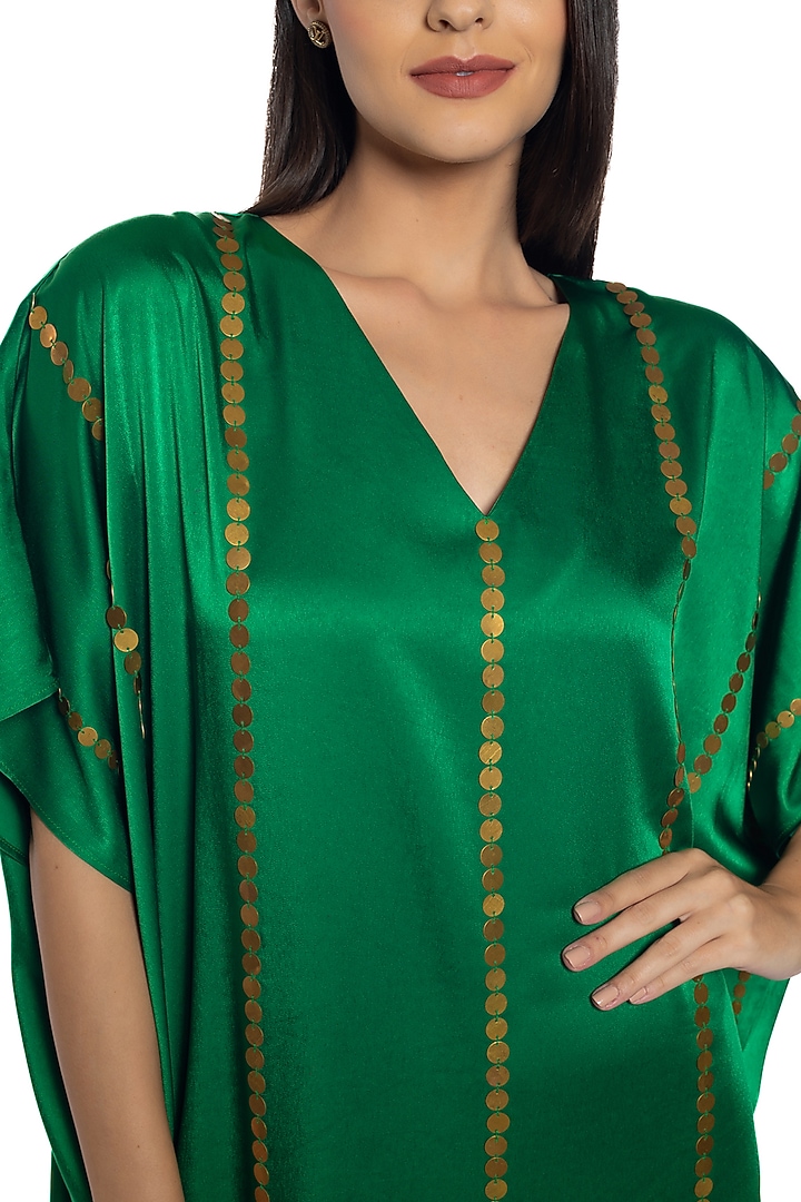 Everglades Satin Embellished Kaftan by Sonal Singh at Pernia's Pop Up Shop
