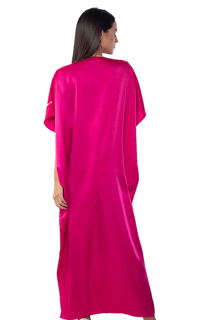 Pink Georgette Embellished Kaftan by Sonal Singh at Pernia's Pop Up Shop