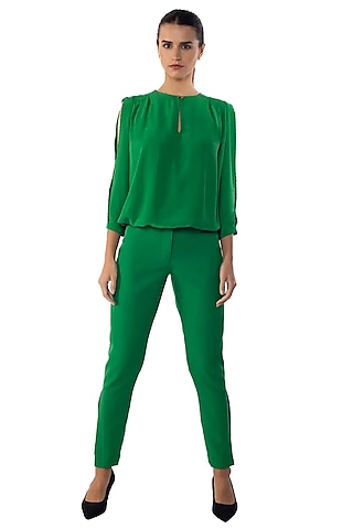 Everglades Banana Crepe Pants by Sonal Singh