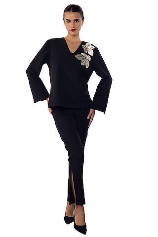 Everglades Banana Crepe Pants by Sonal Singh