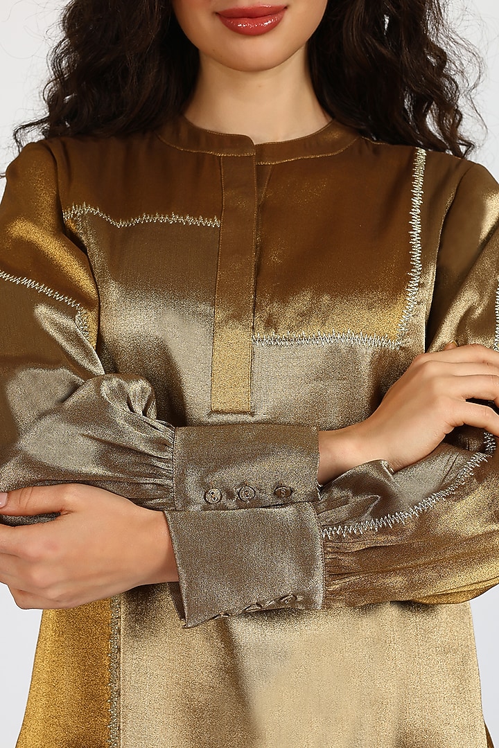 Ochre Tissue Zari Embroidered Co-Ord Set by Sonal Singh at Pernia's Pop Up Shop