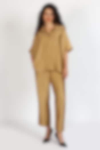 Ochre Silk Chanderi Co-Ord Set by Sonal Singh at Pernia's Pop Up Shop