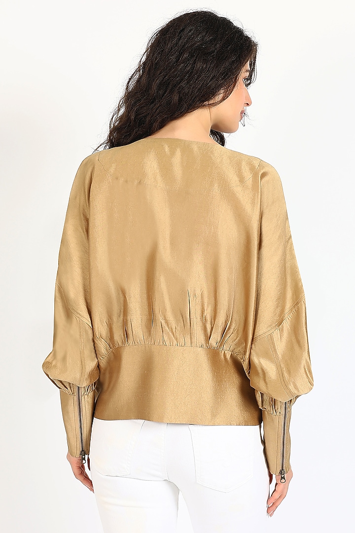 Ochre Chanderi Top by Sonal Singh at Pernia's Pop Up Shop