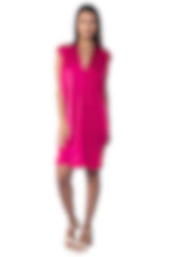 Pink Satin Summer Dress by Sonal Singh at Pernia's Pop Up Shop
