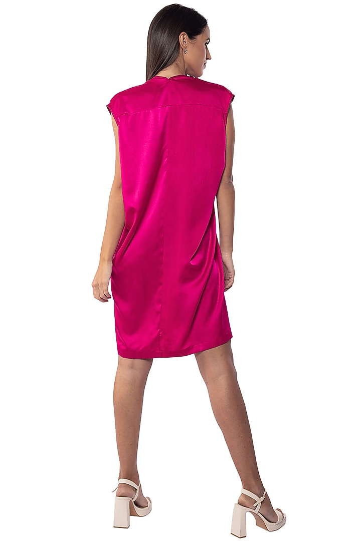 Pink Satin Summer Dress by Sonal Singh at Pernia's Pop Up Shop