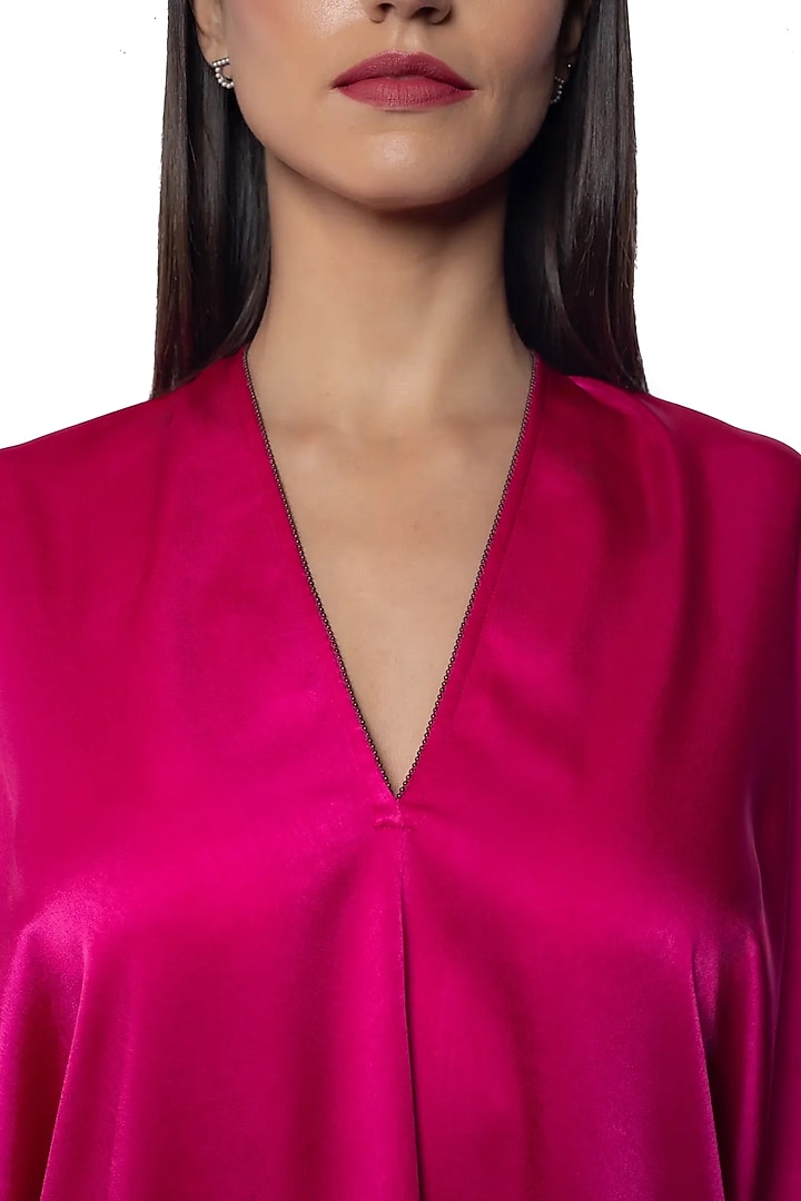 Pink Satin Summer Dress by Sonal Singh at Pernia's Pop Up Shop