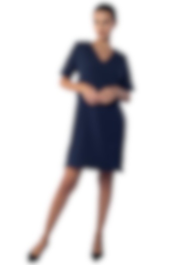 Blue Banana Crepe Summer Dress by Sonal Singh at Pernia's Pop Up Shop