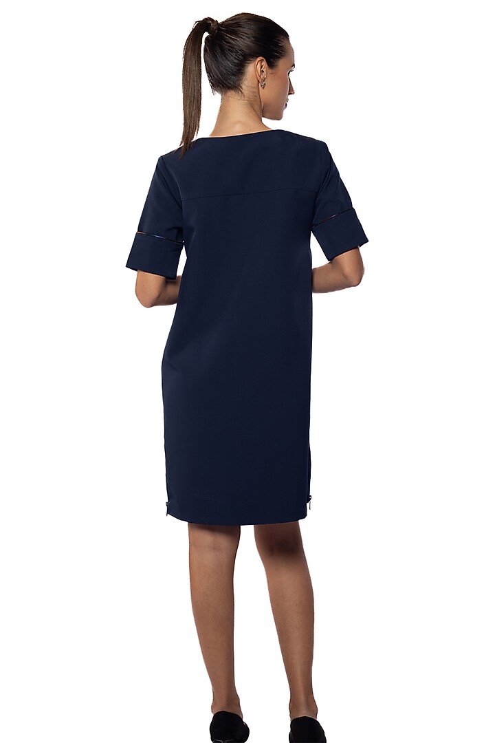 Blue Banana Crepe Summer Dress by Sonal Singh at Pernia's Pop Up Shop