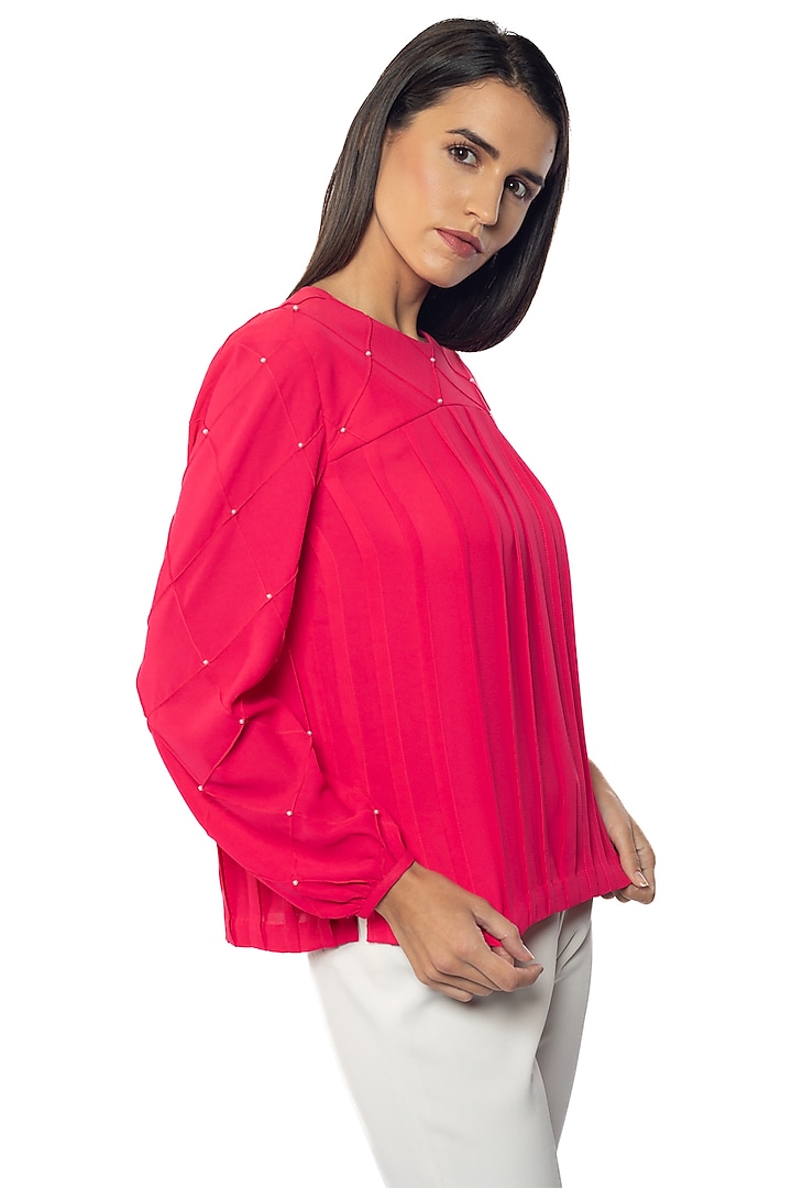 Pink Georgette Top by Sonal Singh at Pernia's Pop Up Shop