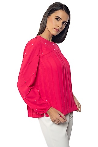 Pink Georgette Top by Sonal Singh