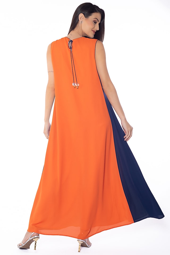Multi-Colored Georgette Hand Embroidered Vacation Dress by Sonal Singh at Pernia's Pop Up Shop