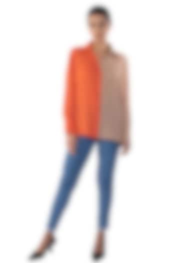 Tan & Tango Georgette Shirt by Sonal Singh at Pernia's Pop Up Shop