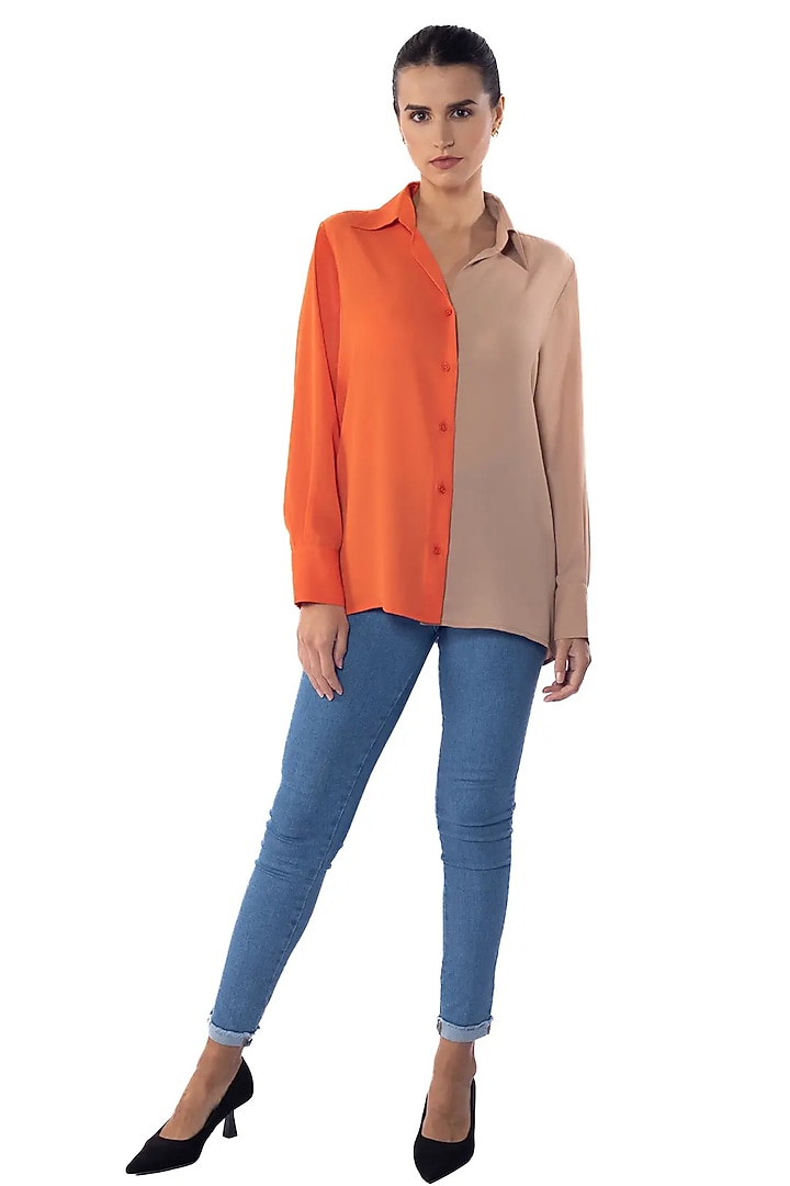 Tan & Tango Georgette Shirt by Sonal Singh at Pernia's Pop Up Shop