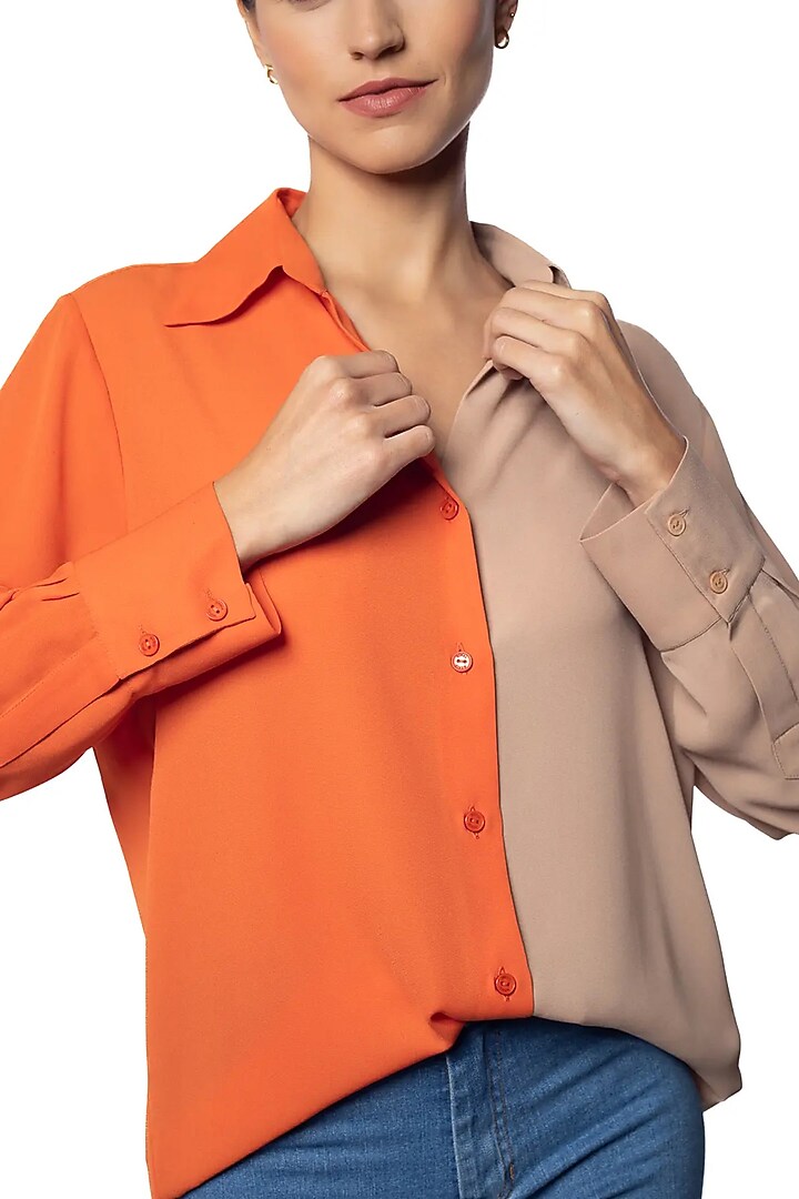 Tan & Tango Georgette Shirt by Sonal Singh at Pernia's Pop Up Shop
