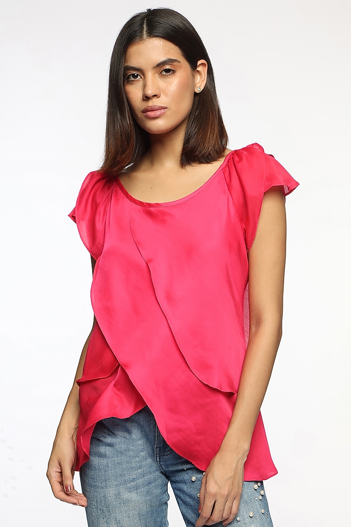 Pink Satin Top by Sonal Singh at Pernia's Pop Up Shop