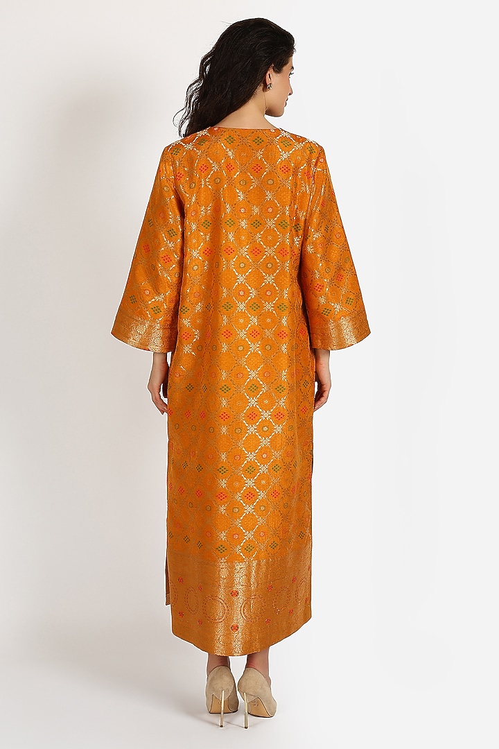 Multi-Colored Banarasi Brocade Maxi Vacation Dress by Sonal Singh at Pernia's Pop Up Shop