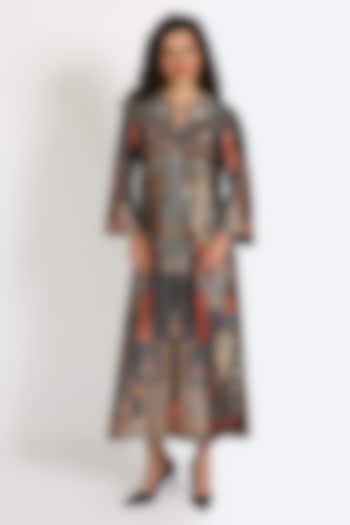 Multi-Colored Banarasi Brocade Midi Vacation Dress by Sonal Singh at Pernia's Pop Up Shop