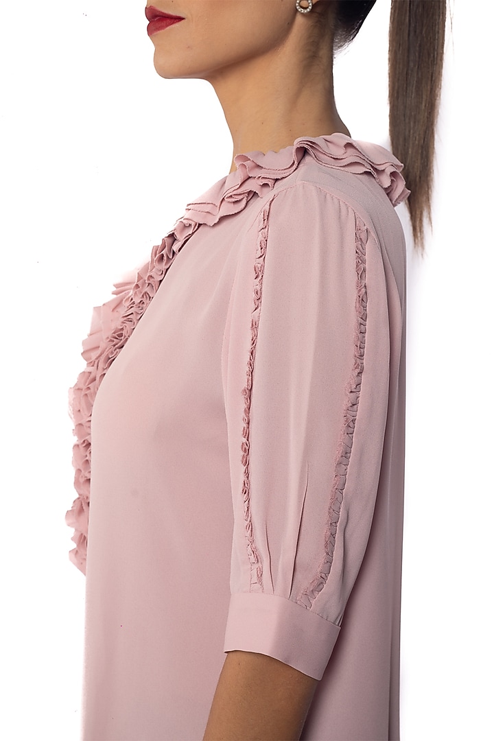 Pink Georgette Top by Sonal Singh at Pernia's Pop Up Shop