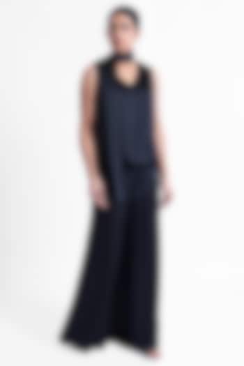 Black Satin Cami Top With Tie by Sonal Singh at Pernia's Pop Up Shop