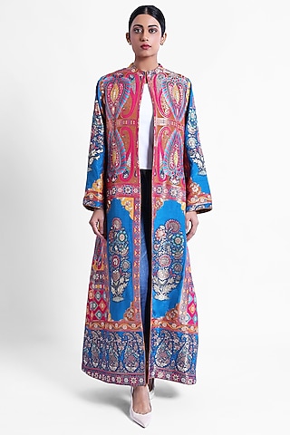 Pink & Blue Banarsi Brocade Jacket by Sonal Singh