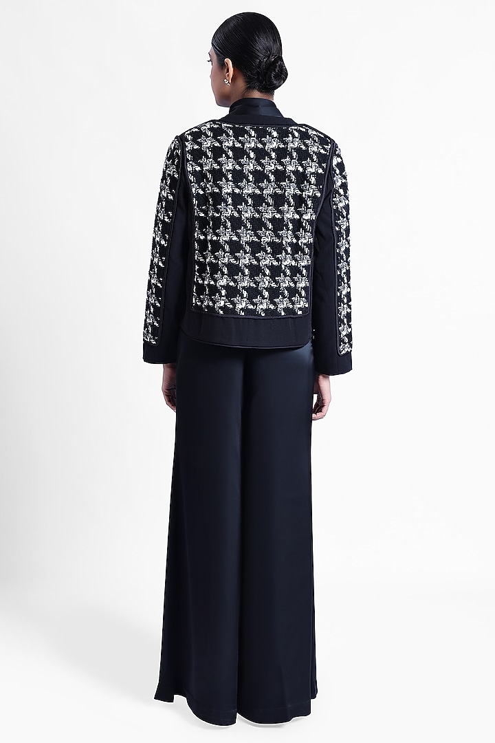 Black Tweed & Armani Satin Jacket by Sonal Singh at Pernia's Pop Up Shop