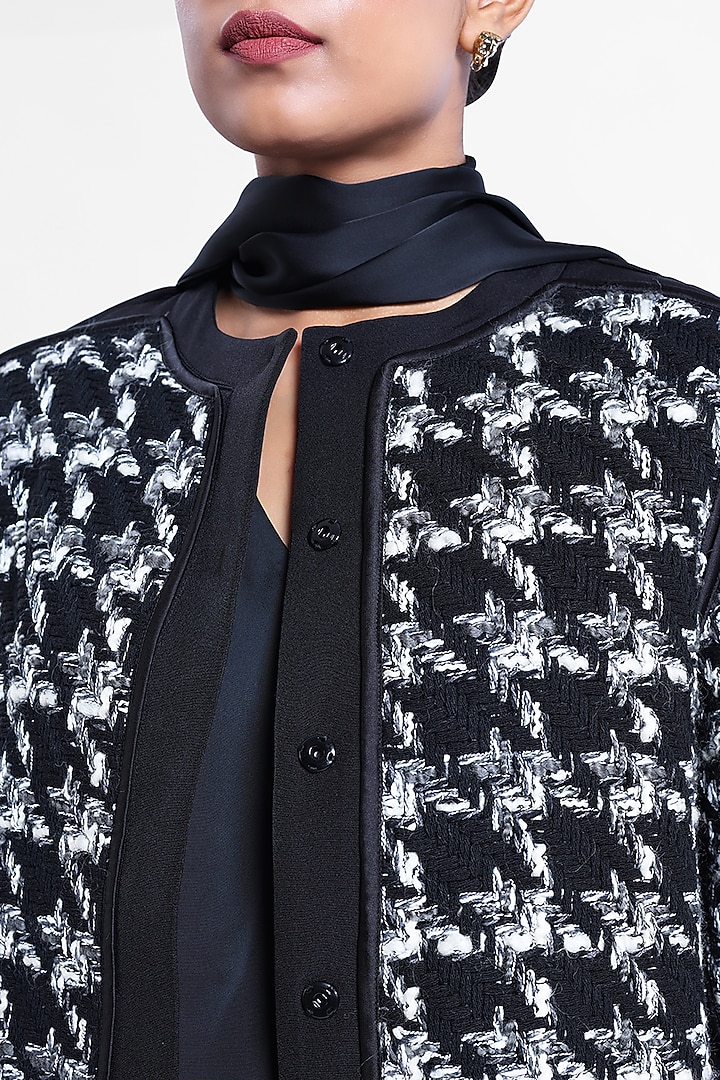 Black Tweed & Armani Satin Jacket by Sonal Singh at Pernia's Pop Up Shop