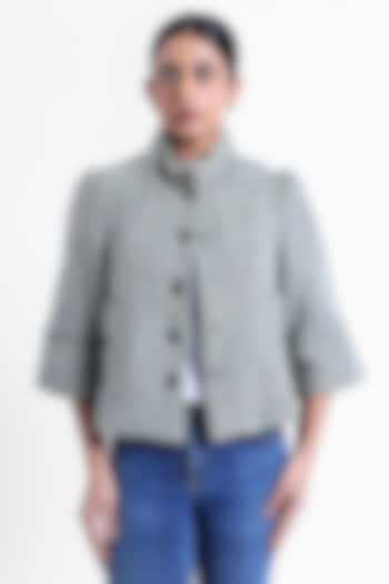 Grey Tweed Swing Jacket by Sonal Singh at Pernia's Pop Up Shop