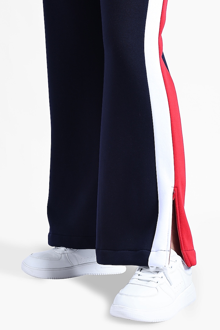 Blue Fleece Fabric Sweatpants by Sonal Singh at Pernia's Pop Up Shop