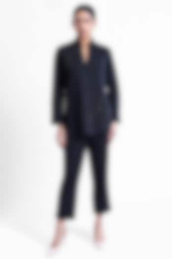 Black Crepe Embroidered Co-Ord Set by Sonal Singh at Pernia's Pop Up Shop