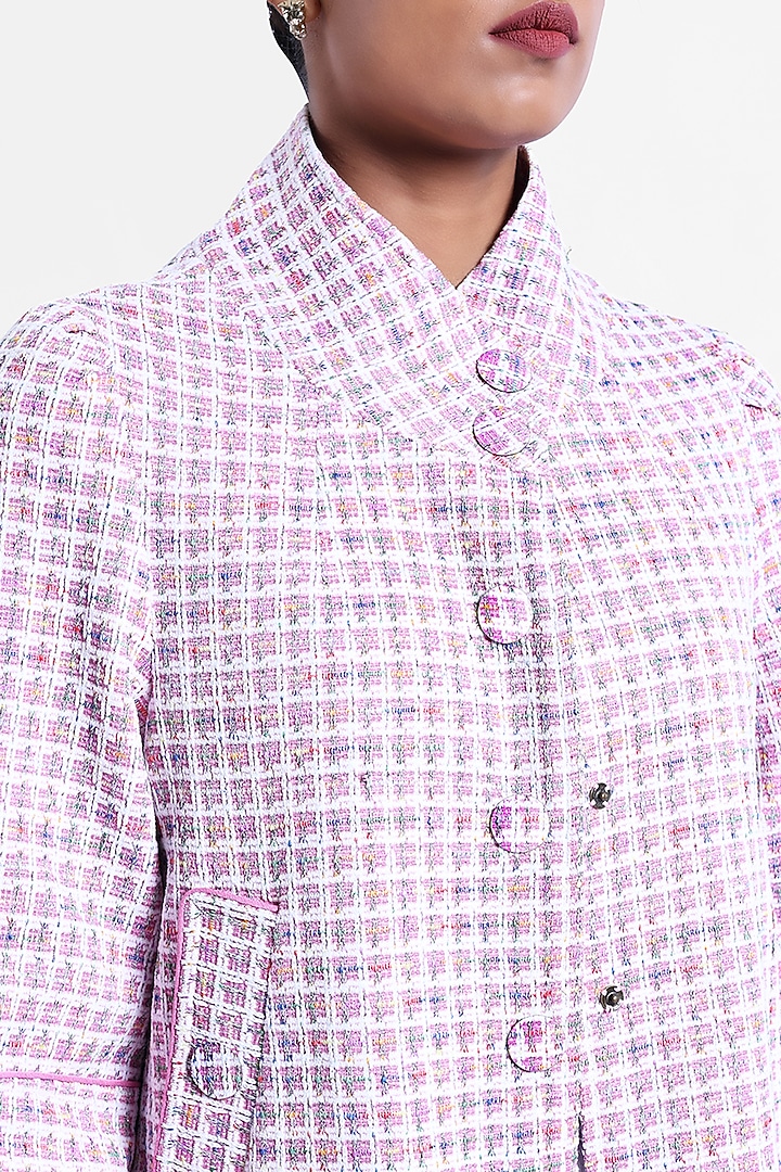 Pink Tweed Swing Jacket by Sonal Singh at Pernia's Pop Up Shop