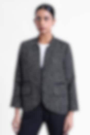 Black Tweed & Armani Satin Blazer by Sonal Singh at Pernia's Pop Up Shop