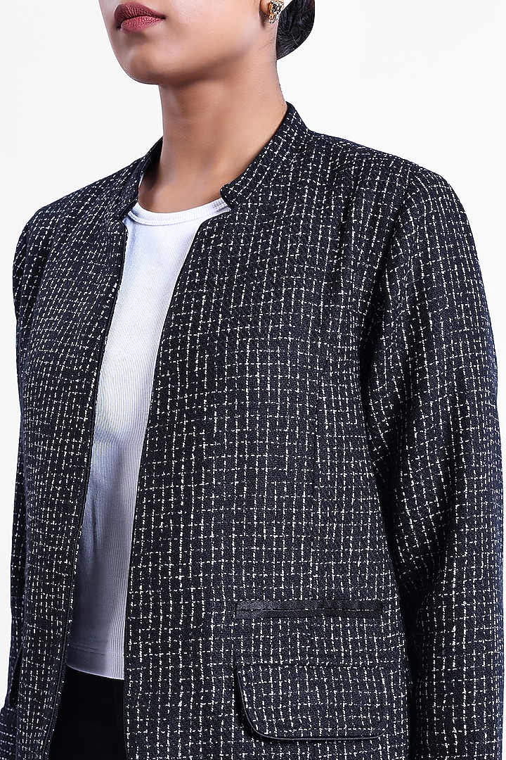 Black Tweed & Armani Satin Blazer by Sonal Singh at Pernia's Pop Up Shop