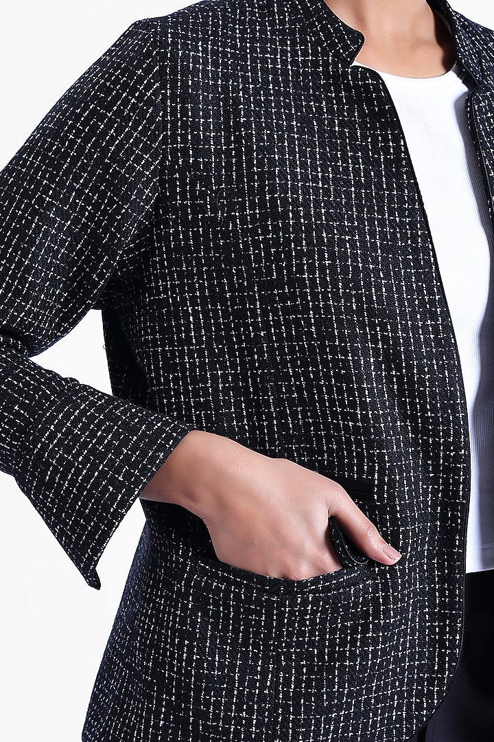 Black Tweed & Armani Satin Blazer by Sonal Singh at Pernia's Pop Up Shop