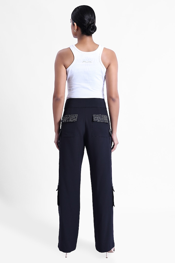 Black Banana Crepe & Armani Satin Pants by Sonal Singh at Pernia's Pop Up Shop