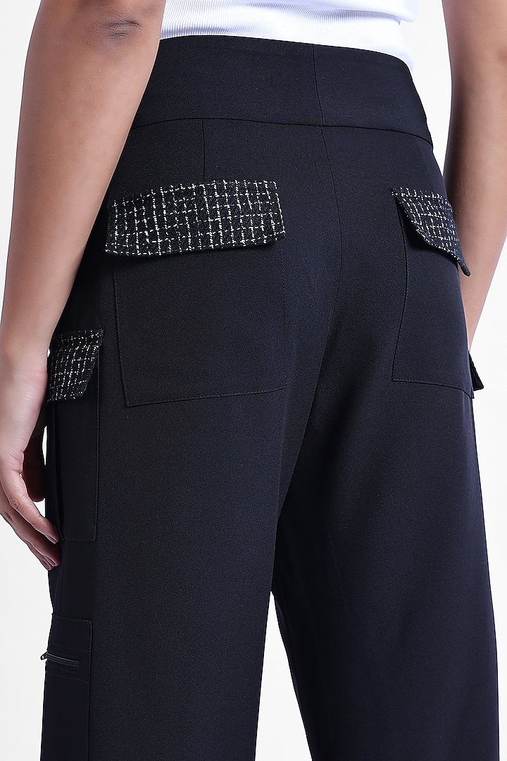 Black Banana Crepe & Armani Satin Pants by Sonal Singh at Pernia's Pop Up Shop