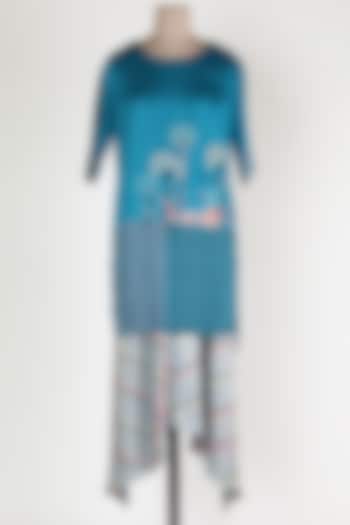 Blue Kurta With Pants by Label SO US at Pernia's Pop Up Shop