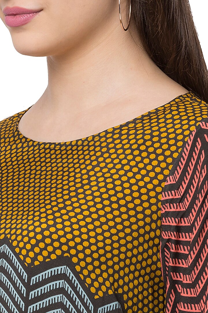 Black Printed Crop Top And Dhoti by Label SO US at Pernia's Pop Up Shop