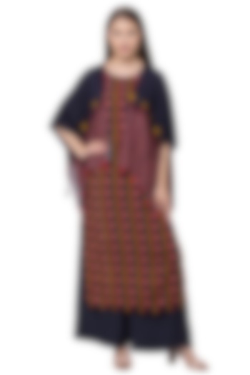 Navy Blue Kurta & Jacket Set by Label SO US at Pernia's Pop Up Shop