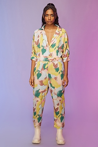 Multi-Colored Cotton Printed Jumpsuit by Label SO US