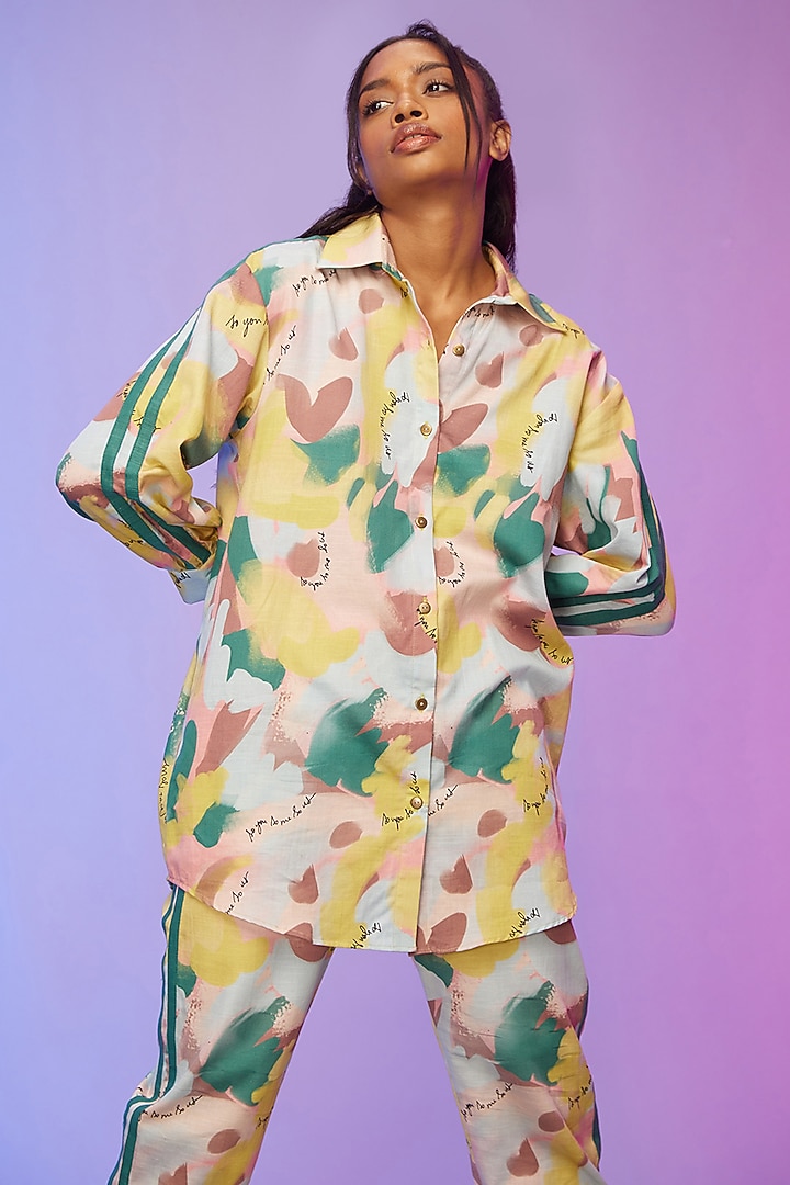 Multi-Colored Cotton Printed Co-Ord Set by Label SO US at Pernia's Pop Up Shop