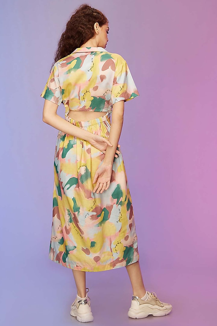 Multi-Colored Cotton Printed Summer Shirt Dress by Label SO US at Pernia's Pop Up Shop
