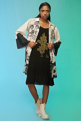 Off-White & Black Cotton Jacket Dress by Label SO US