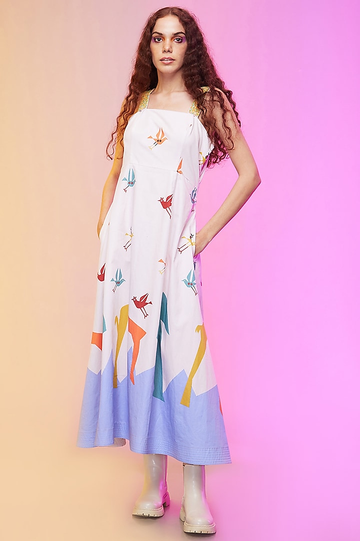 Multi-Colored Cotton Printed Dress by Label SO US