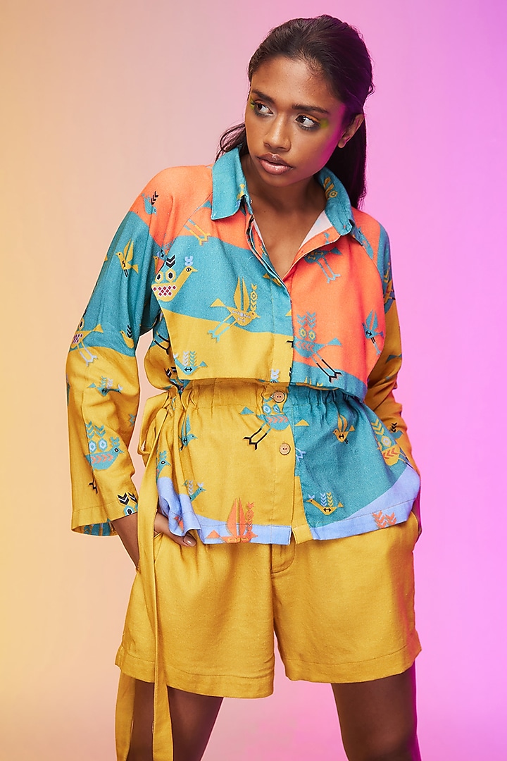 Multi-Colored Cotton Printed Co-Ord Set by Label SO US at Pernia's Pop Up Shop