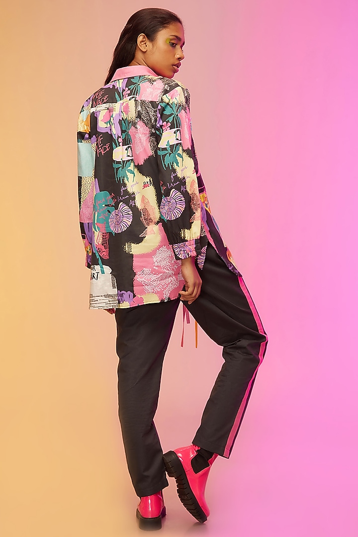 Black Cotton Striped Co-Ord Set by Label SO US at Pernia's Pop Up Shop