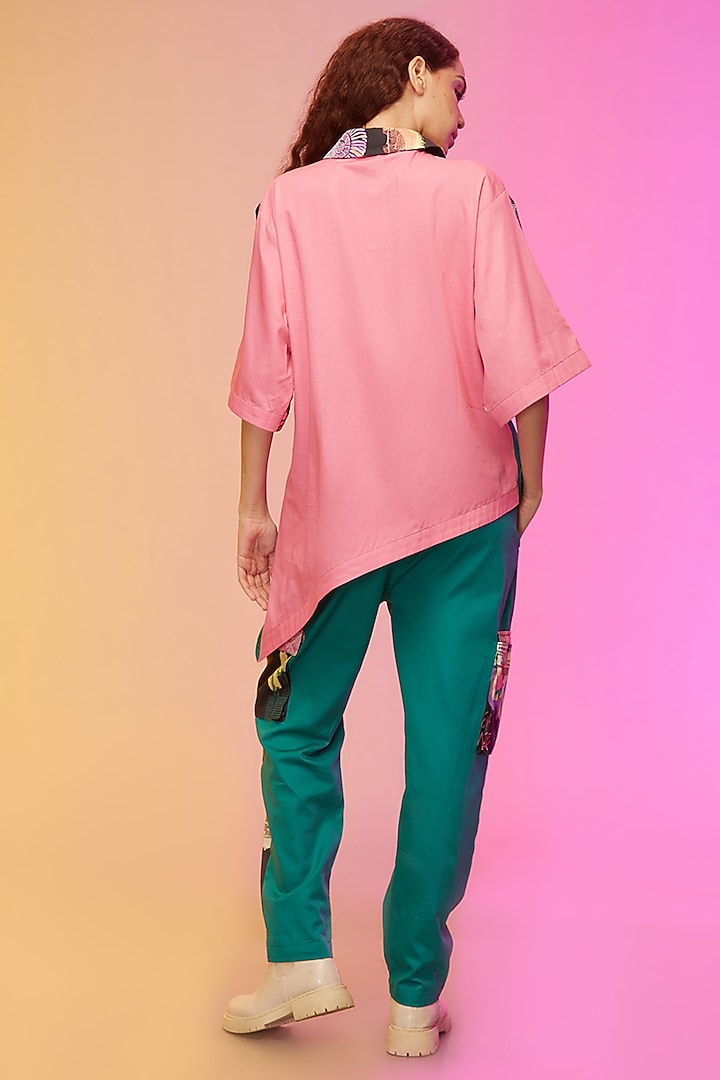 Green Cotton Printed Pant Set by Label SO US at Pernia's Pop Up Shop