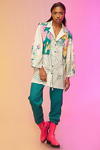 Off-White Cotton Printed Co-Ord Set by Label SO US