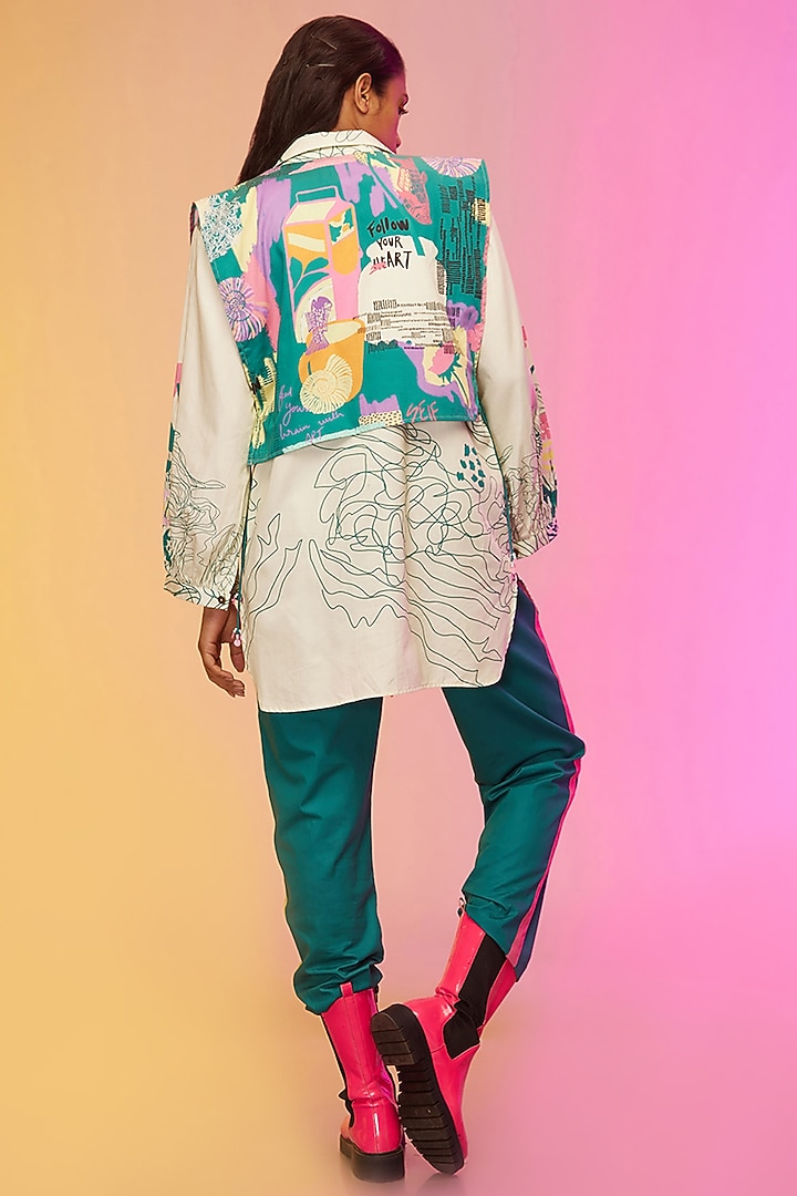 Off-White Cotton Printed Co-Ord Set by Label SO US at Pernia's Pop Up Shop